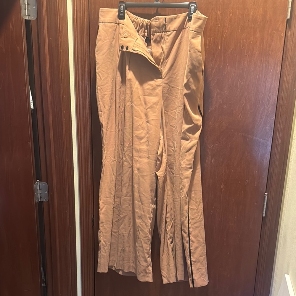 Lane Bryant Camel Wide-Leg Trousers 30 inch inseam